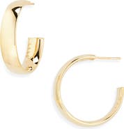 LANA 14K Gold Curved Hoop Earrings