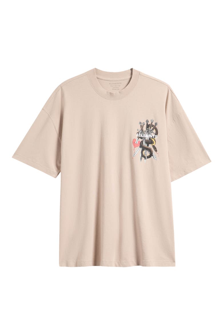 Oversize Serrate Graphic T-Shirt, Alternate, color, DUSK BROWN