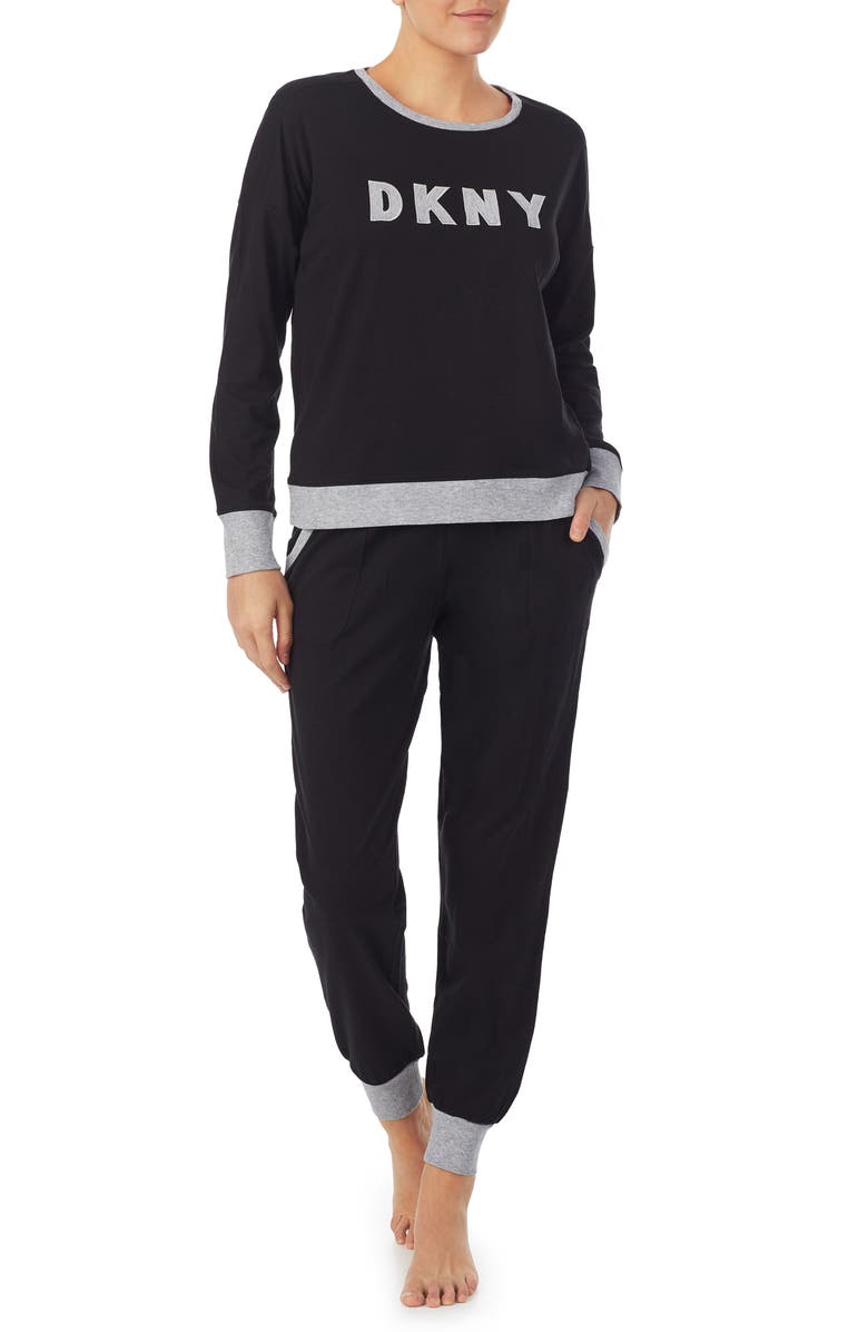 DKNY Logo Pajamas Set, Alternate, color, 