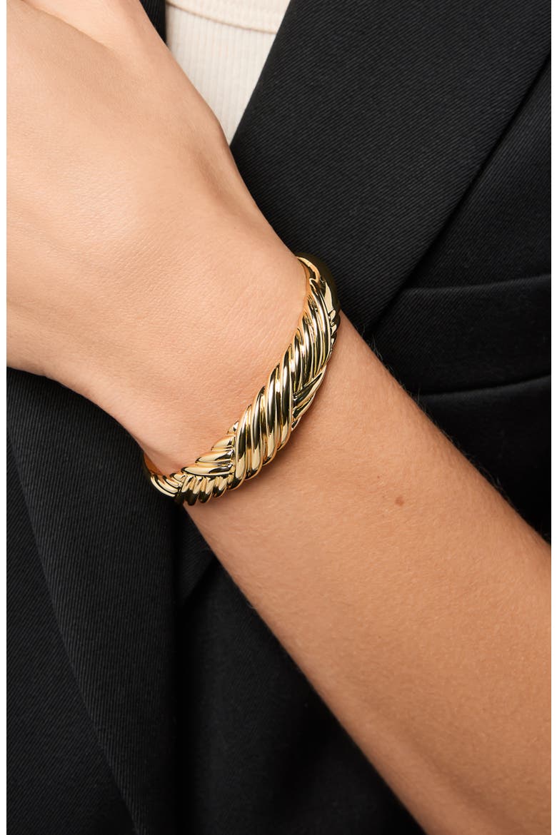 Gold Cuff Bracelet - Kamilla, Alternate, color, Gold