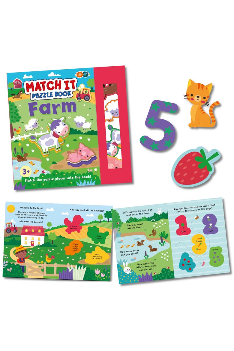 Match It Puzzle Book, Farm, Jigsaw Activity Storybook, Kids 3+, Alternate, color, Multicolored
