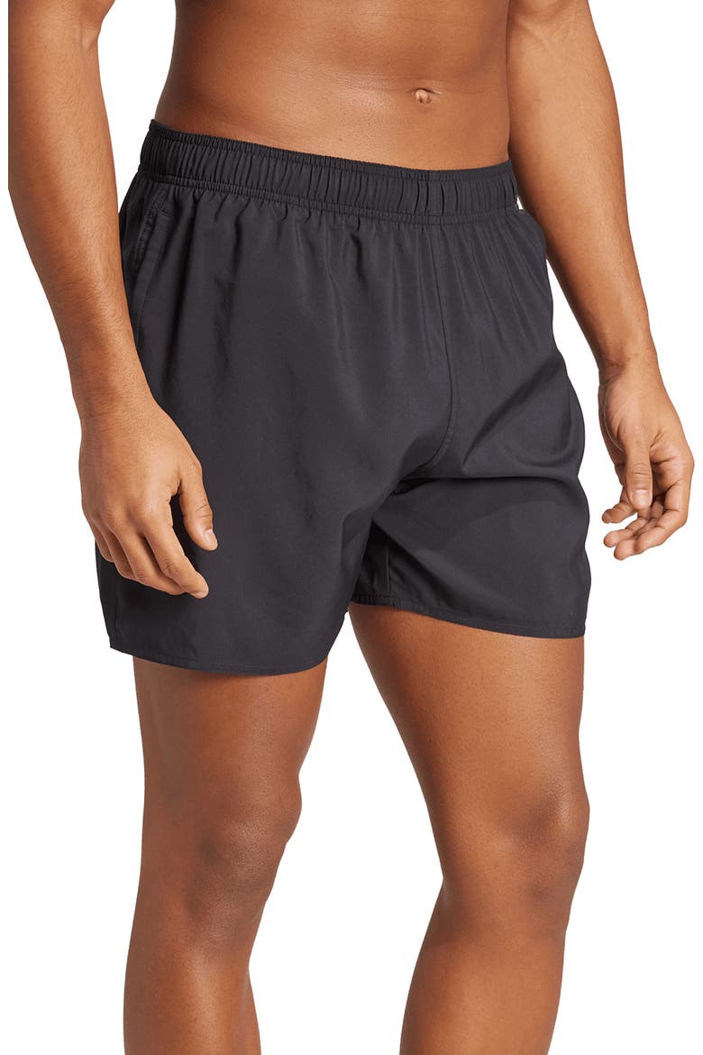 Essentials Swim Trunks, Alternate, color, BLACK/ WHITE