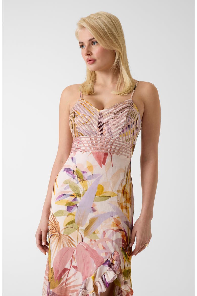 Amina Sleeveless High-Low Maxi Dress, Alternate, color, SARIKA PALM PRINT