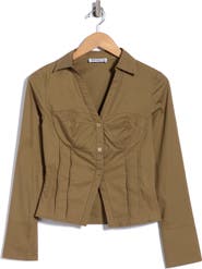 Princess Polly Zifa Long Sleeve V-Neck Cotton Shirt