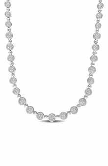 DELMAR Sterling Silver Pavé Diamond Tennis Necklace - 1.0ct.