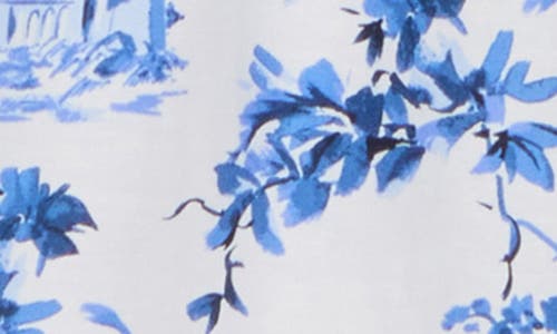 Vince Camuto Womens Floral Smocked Midi Dress In Blue