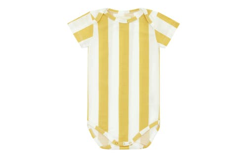 Vild House Of Little Yellow Striped, Tencel Bodysuit In Yellow Striped