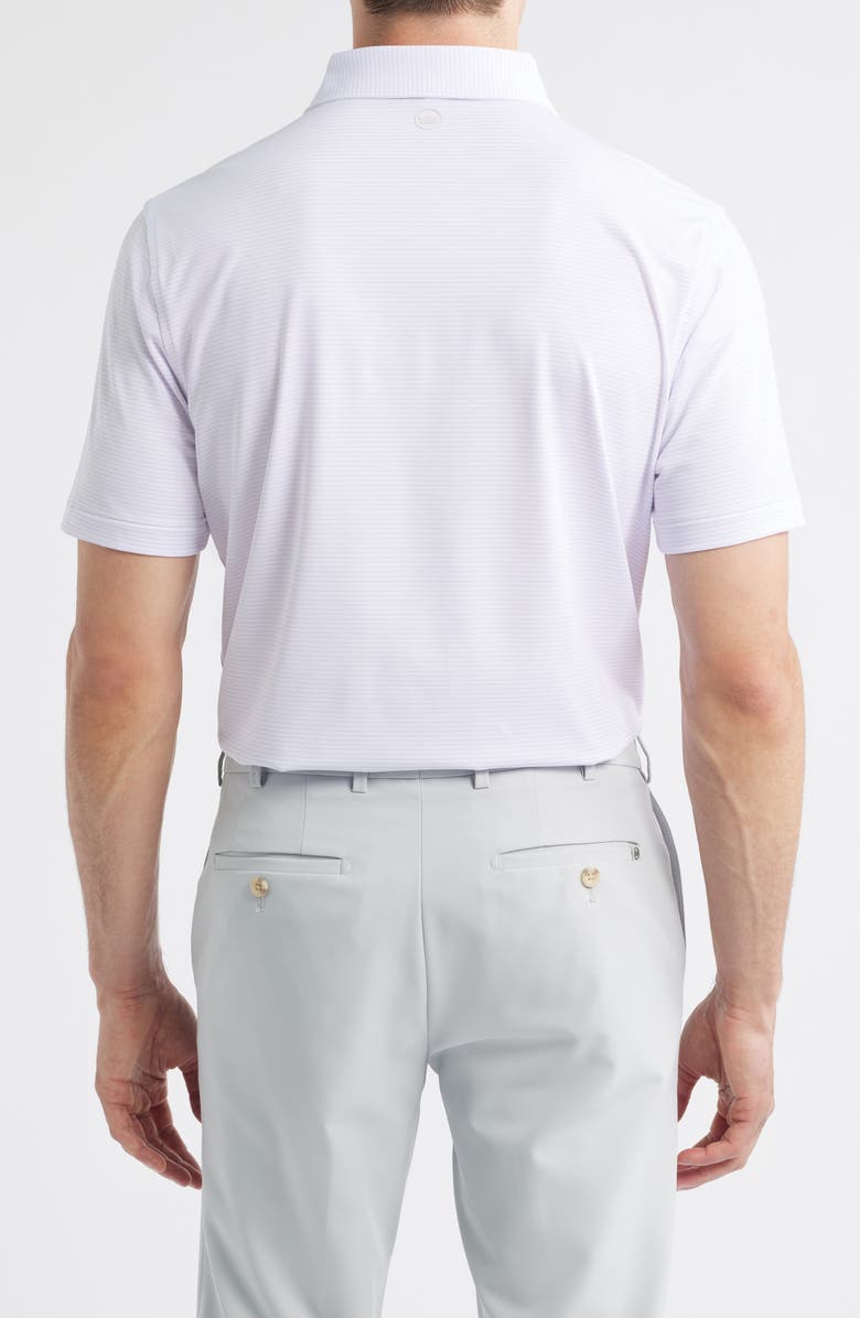 Peter Millar Highland Performance Jersey Polo, Alternate, color, White / Petal Purple