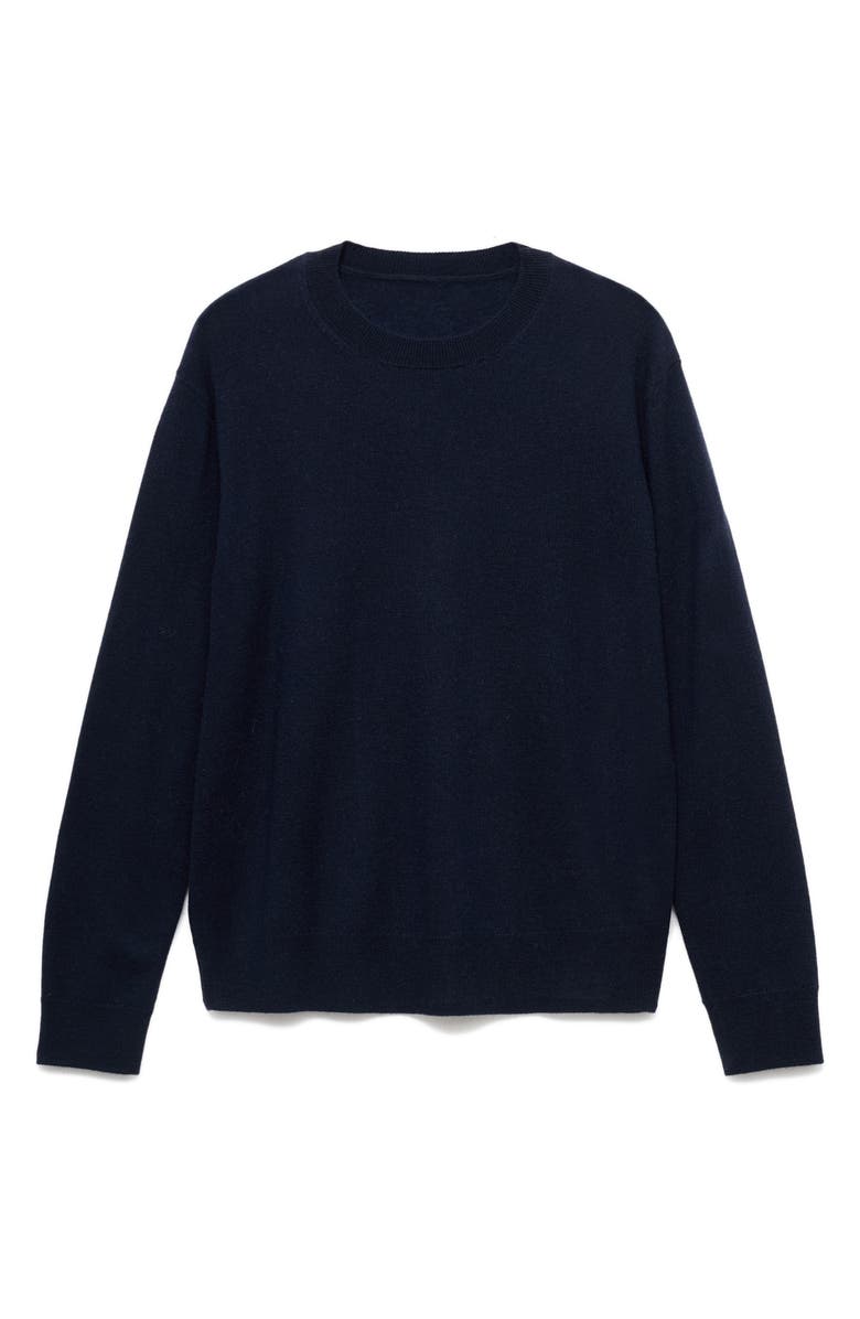 MANGO Selection Crewneck Wool Sweater, Alternate, color, Navy