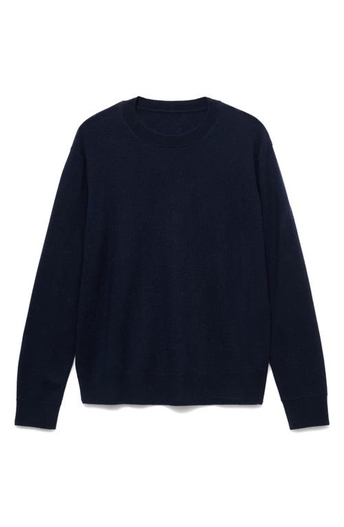 Mango Crewneck Wool Sweater In Black