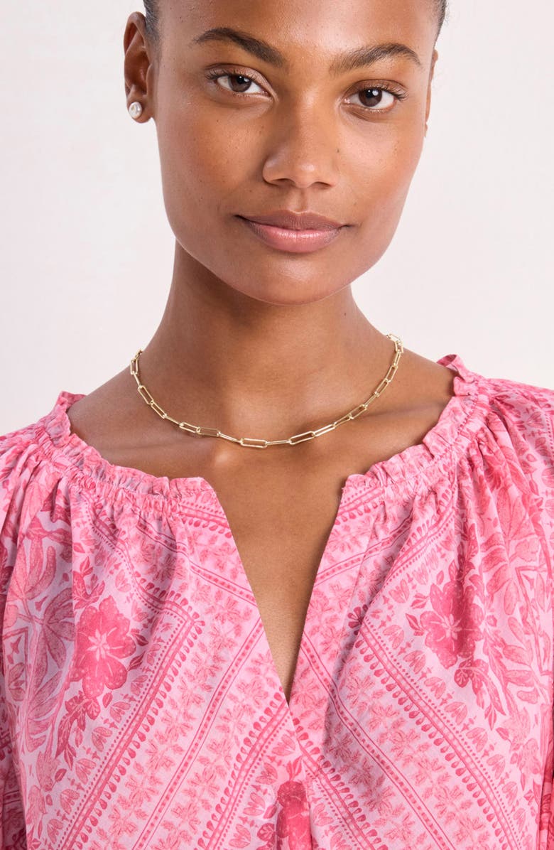 vineyard vines Tile Print Cotton Blend Top, Alternate, color, 