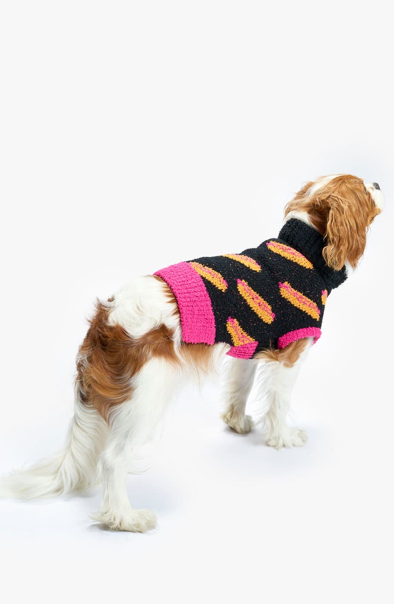 the furryfolks Hot Doggie Turtleneck Pet Sweater, Alternate, color, Black