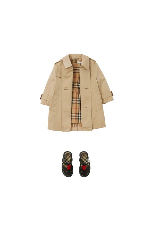 Burberry Belted Gabardine Trench Coat In Honey