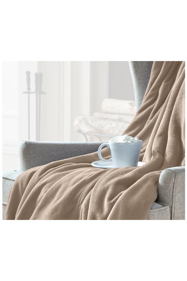 Microfleece Throw Blanket, Alternate, color, NUTMEG