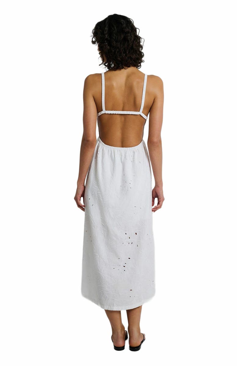 Onia Air Linen Straight Neck Maxi Dress, Alternate, color, White