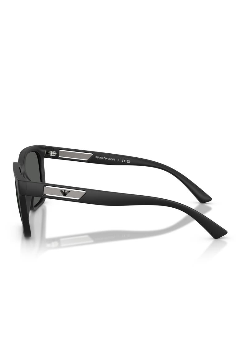 54mm Square Sunglasses, Alternate, color, MATTE BLACK / DARK GREY