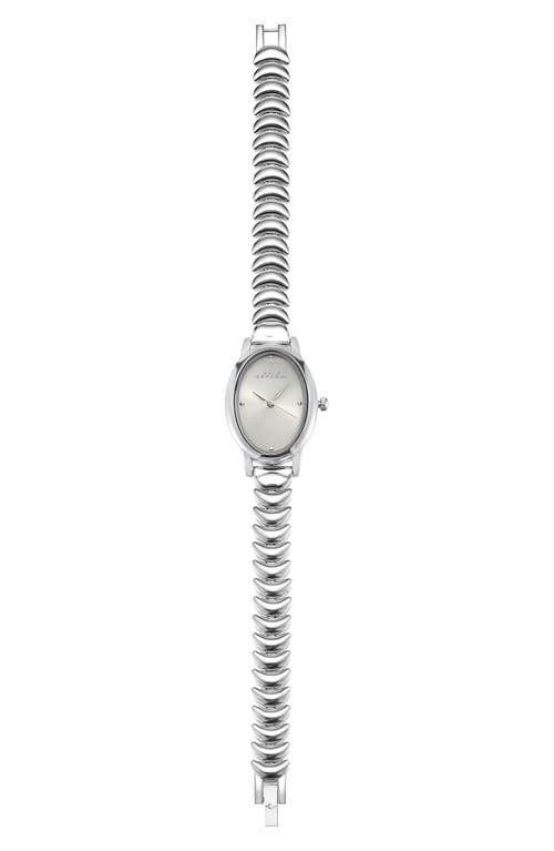 Ettika Oval Modern Bracelet Watch, 24mm X 31mm In Silver