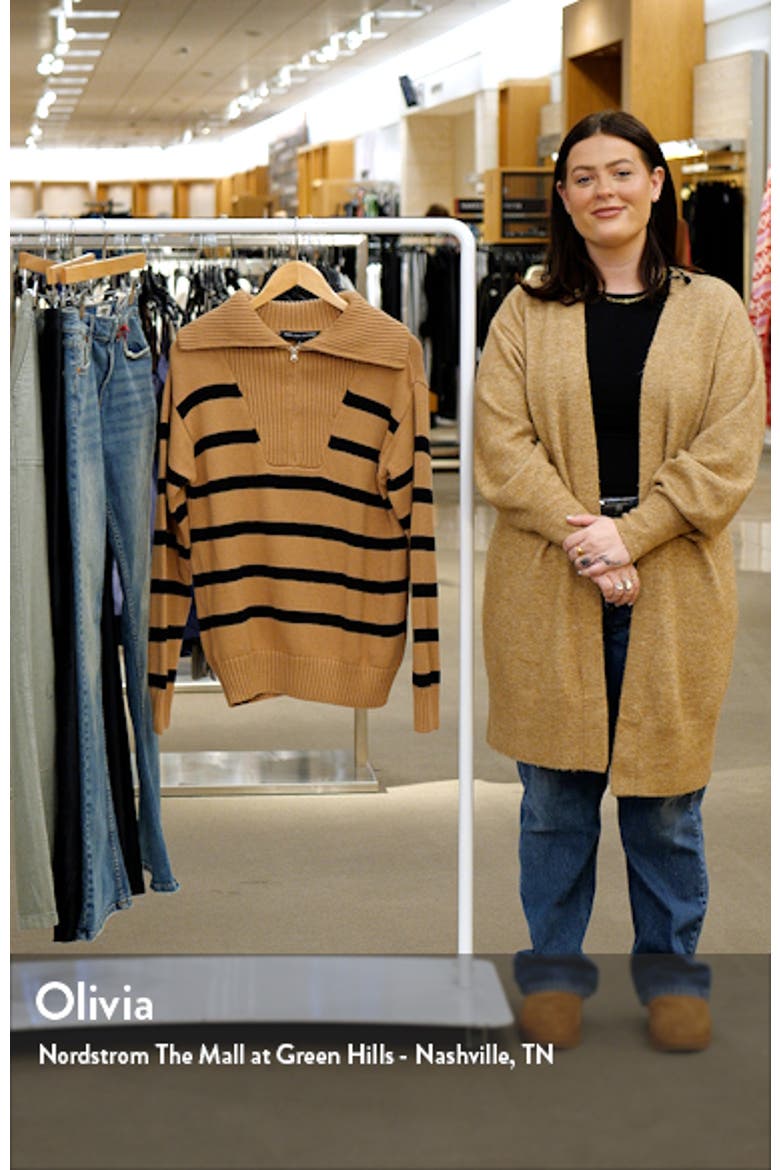 Stripe Cotton Zip Pullover video