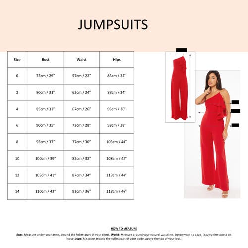 Quiz Chiffon Buckle Palazzo Jumpsuit In Red
