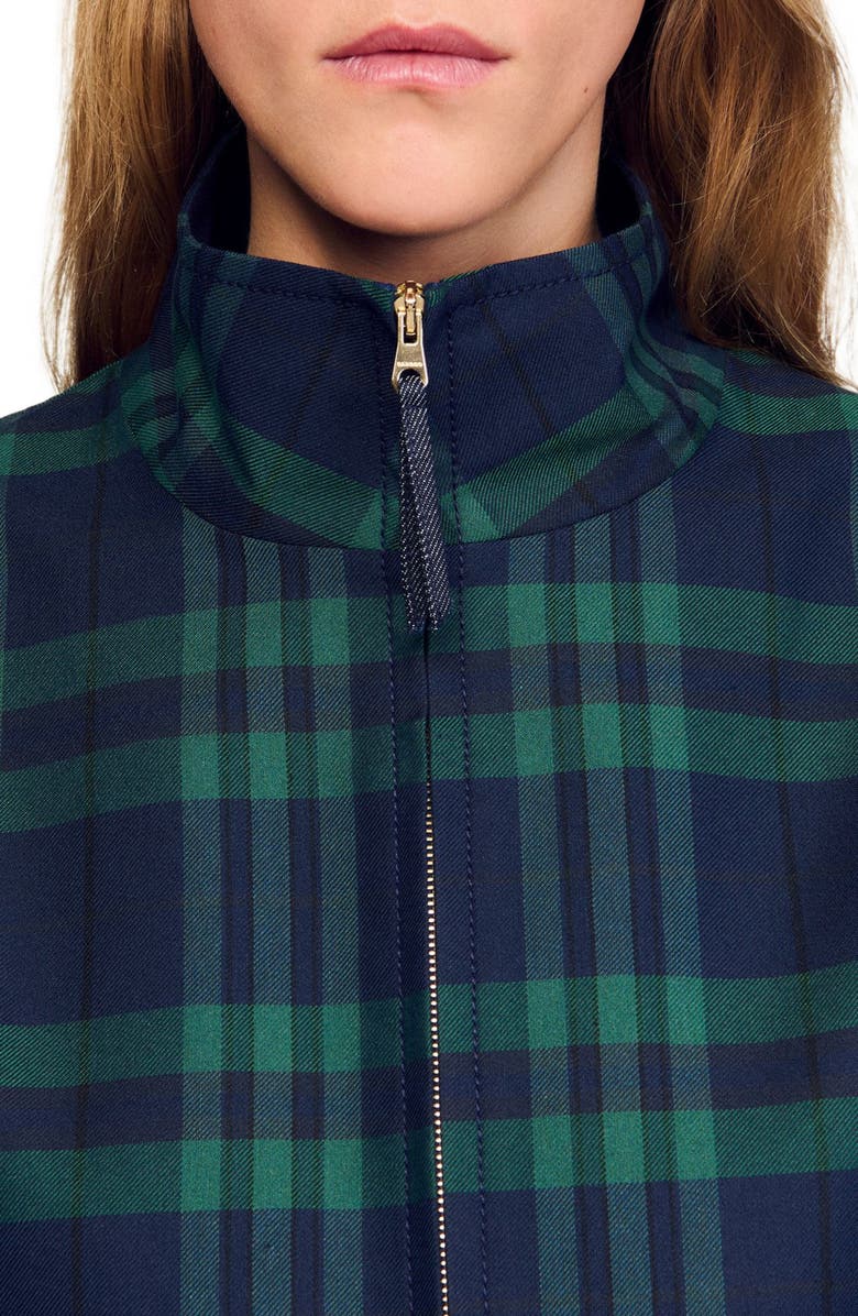 SANDRO Checked jacket, Alternate, color, Green / Blue