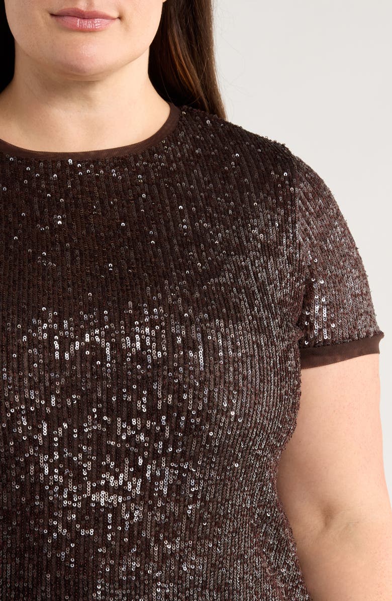 Anne Klein Short Sleeve Sequin Top, Alternate, color, 