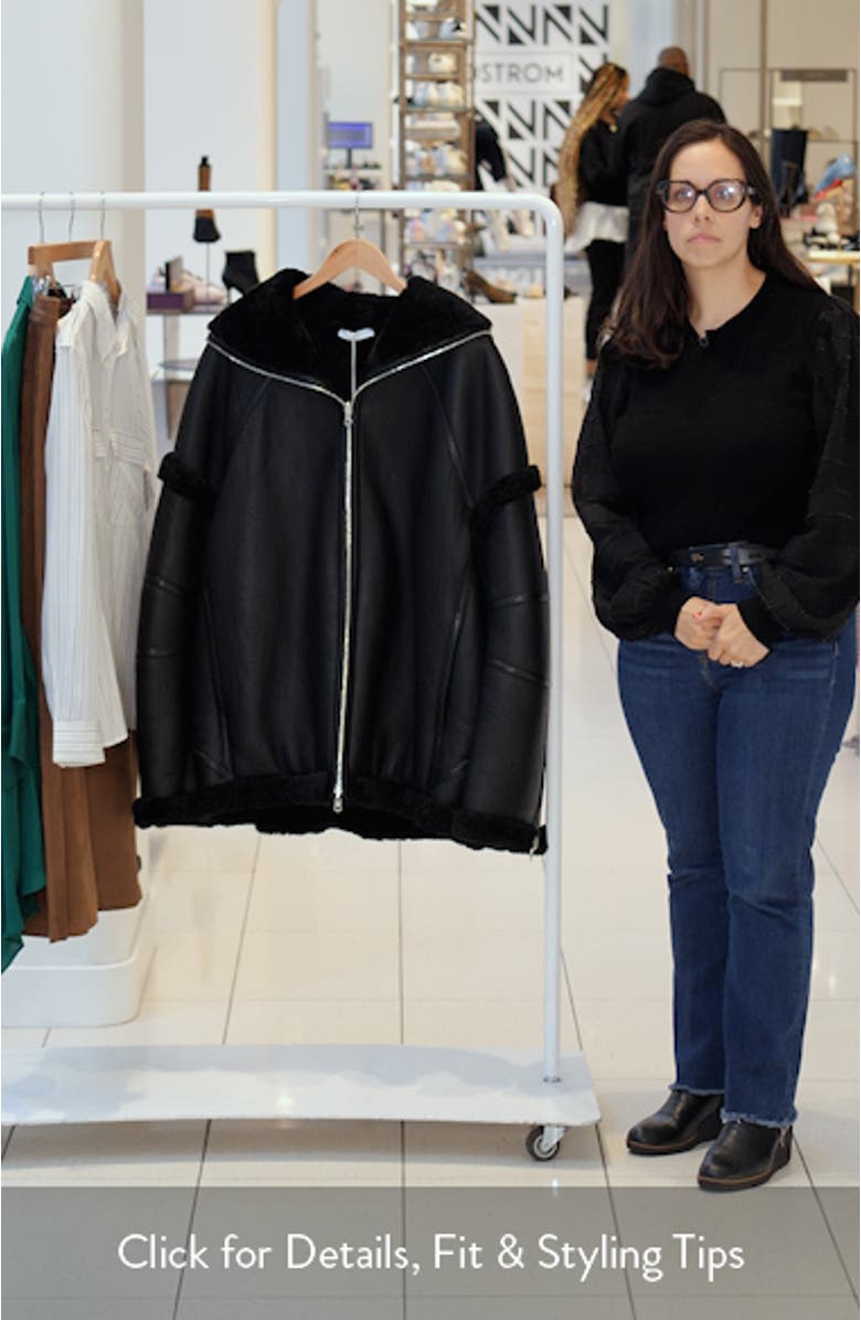 Apex Hooded Reversible Genuine Shearling & Leather Coat, sales video thumbnail