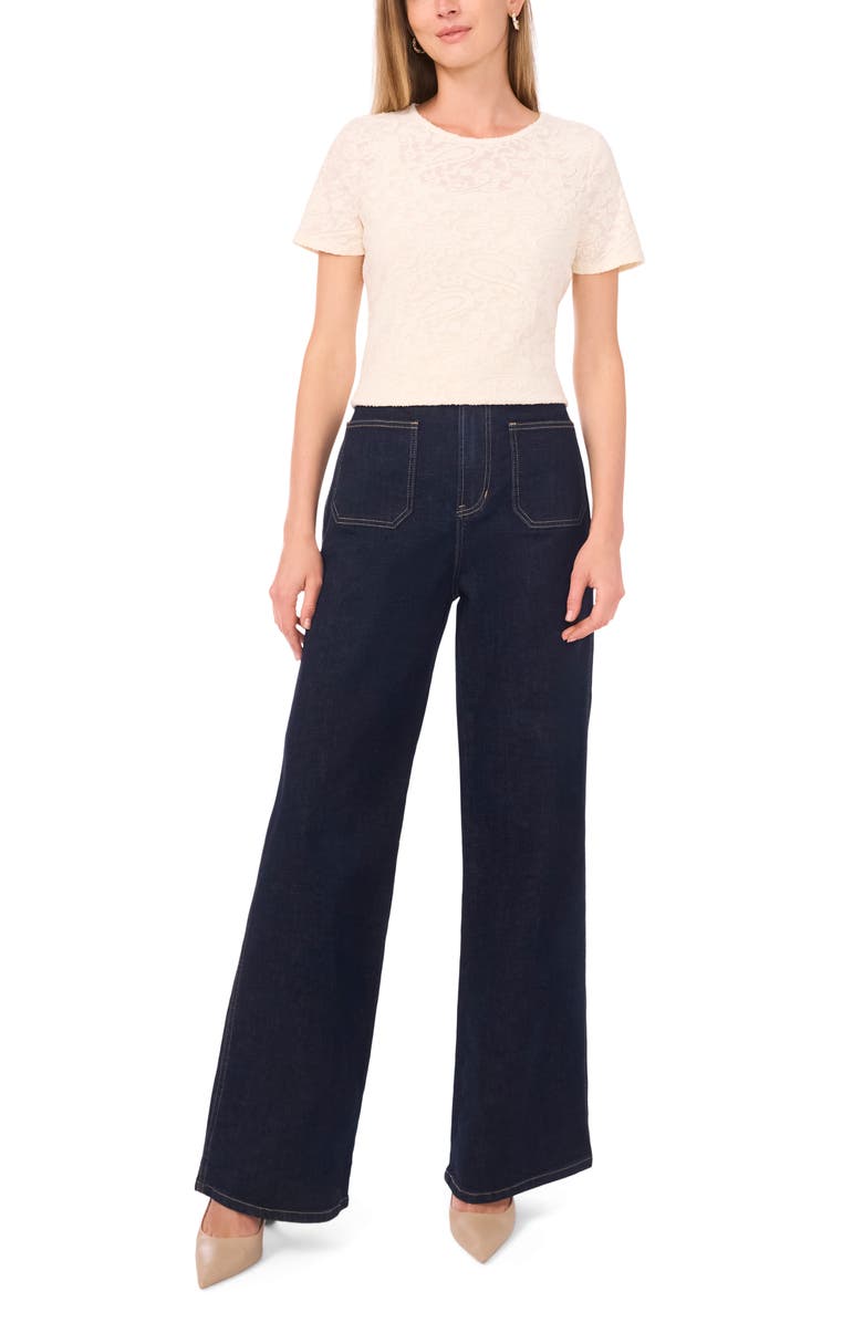 Vince Camuto Tapestry Knit Top, Alternate, color, Birch