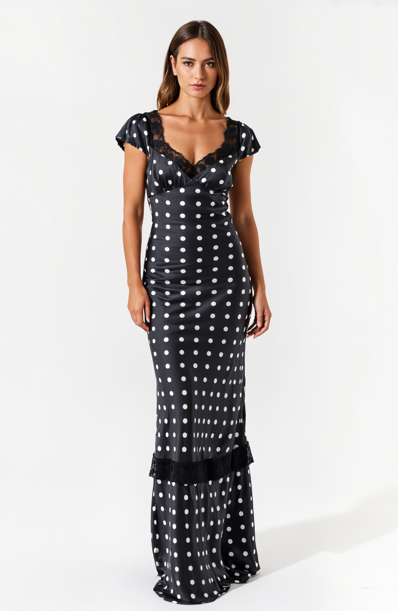 Modenaire Sleeveless Ribbed Knit Midi Dress with High Neck and Side Slit, Main, color, Black / White