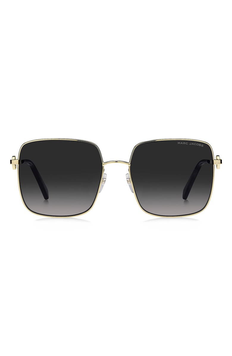 Marc Jacobs 58mm Gradient Square Sunglasses, Main, color, Gold Black