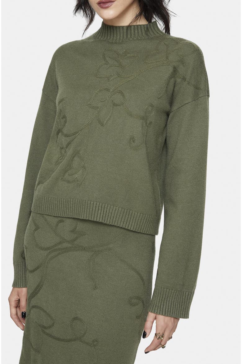 Elixir Branch Detail Knit Sweater, Main, color, Green