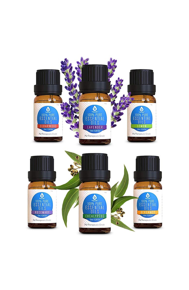 PURSONIC 6 Pack of 100% Pure Essential Aromatherapy Oils, Alternate, color, Multicolor