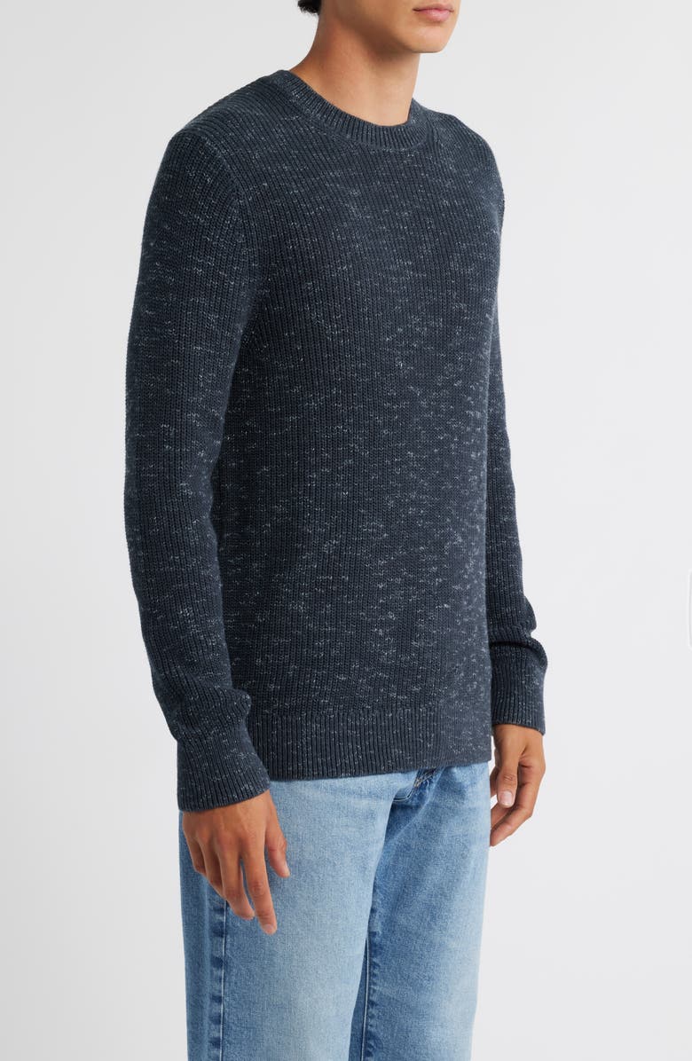 Treasure & Bond Space Dye Crewneck Cotton Blend Sweater, Alternate, color, Navy- Blue Vintage Marl