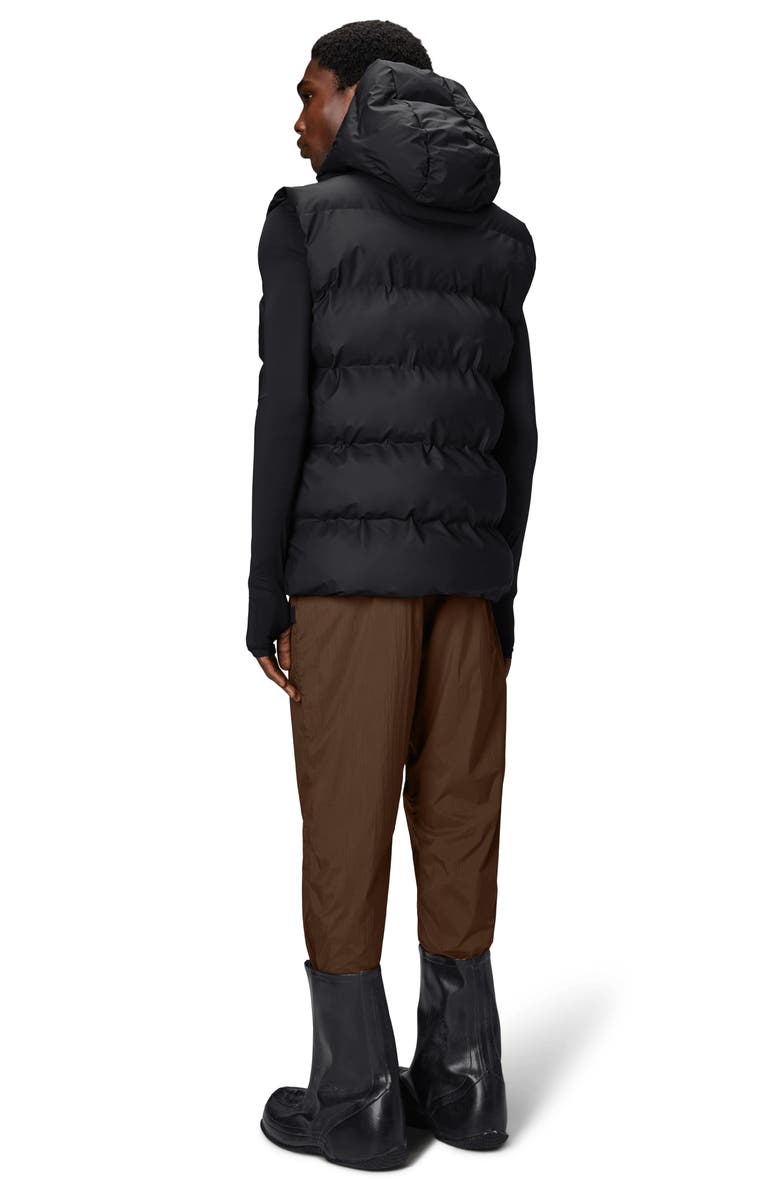 Rains Alta Hooded Waterproof Puffer Vest, Alternate, color,