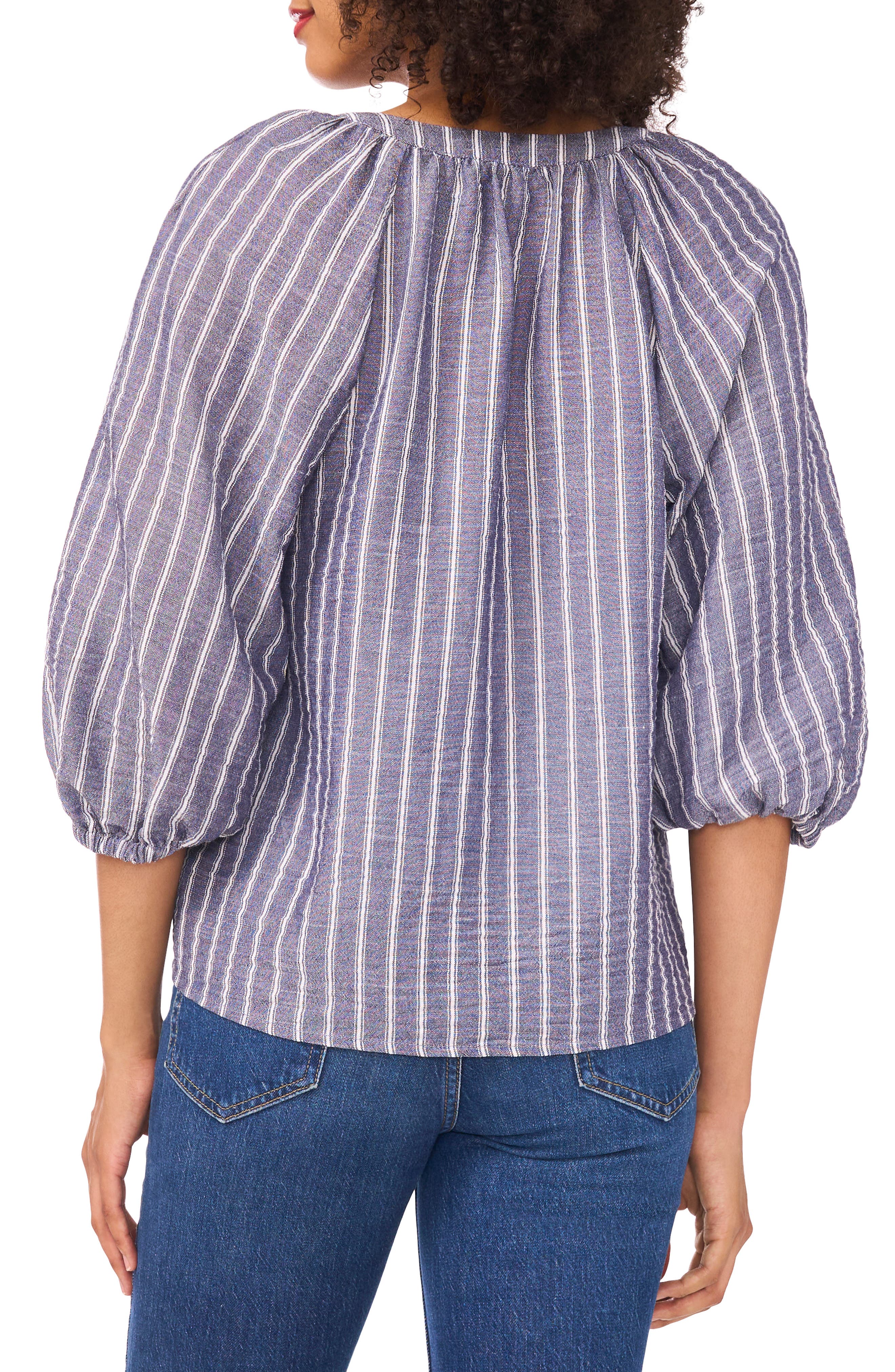 Crinkle Puff Sleeve Button-Up Shirt - image 4