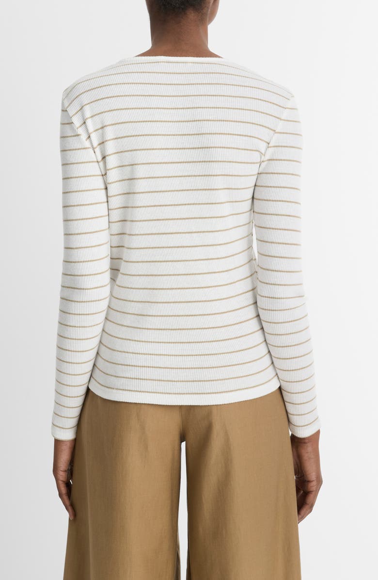 Vince Stripe Long Sleeve Rib Top, Alternate, color, Pale Cliff Combo