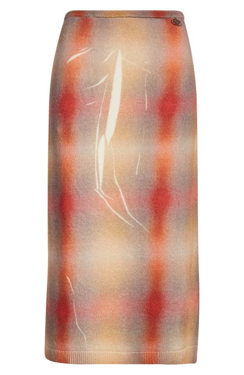 Diesel ® M-cherie Wool Midi Sweater Skirt In Red