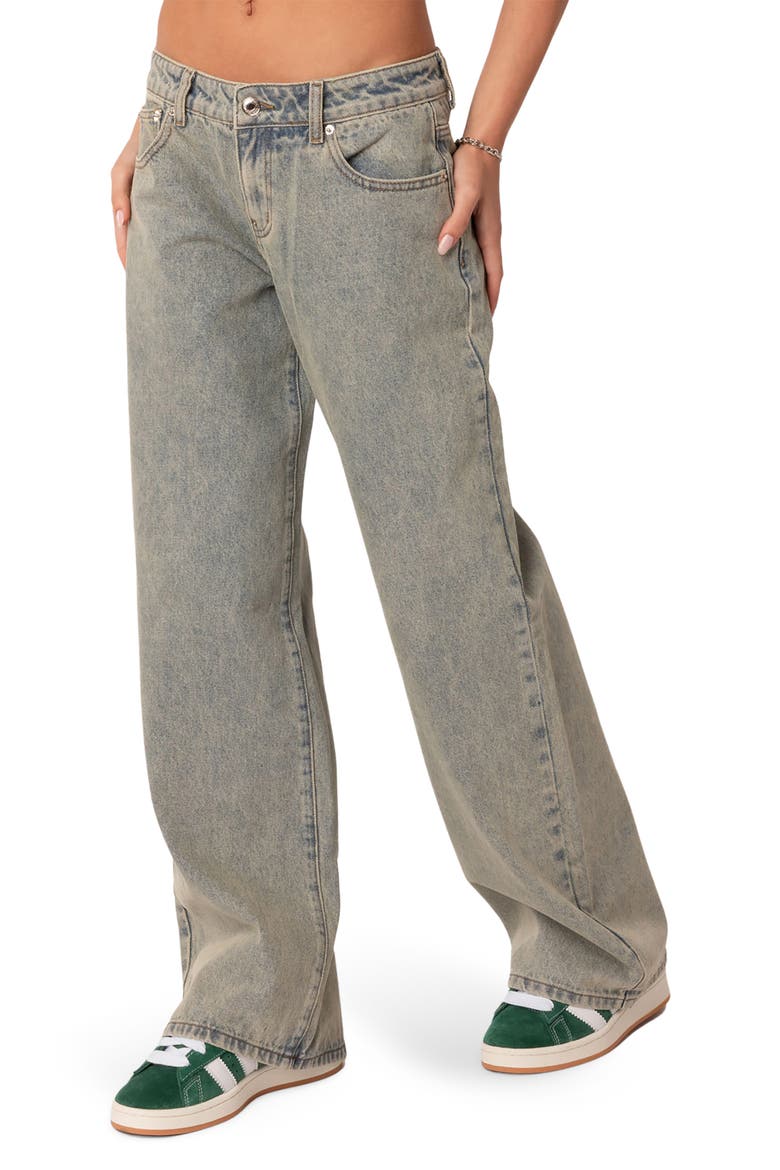 Magda Acid Wash Low Rise Jeans, Alternate, color, BLUE