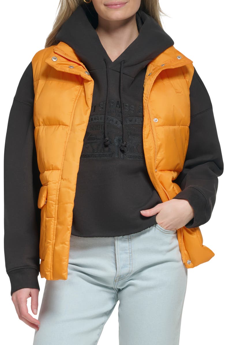 Levi's<sup>®</sup> Box Quilt Puffer Vest, Main, color, Apricot