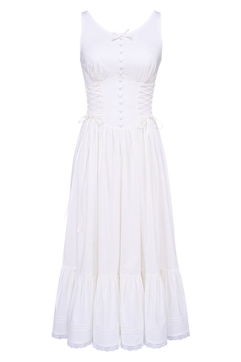 Sienna Sleeveless A-Line Dress, Alternate, color, WHITE
