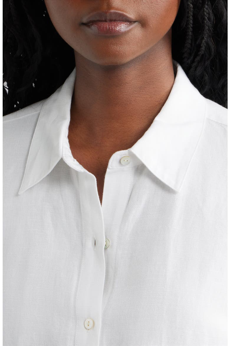 Knox Linen Blend Button-Up Shirt, Alternate, color, WHITE