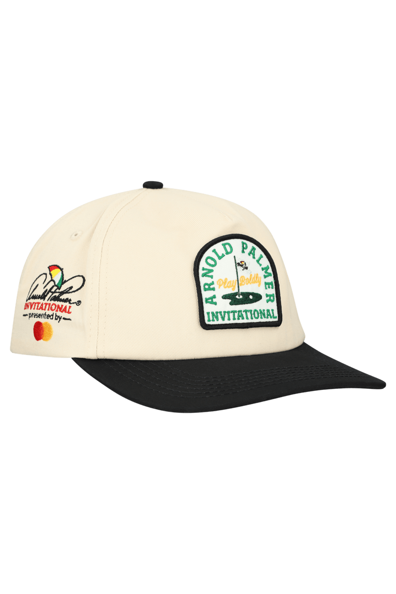 Unisex Barstool Golf Cream Arnold Palmer Invitational Five-Panel Snapback Hat, Main, color, Cream