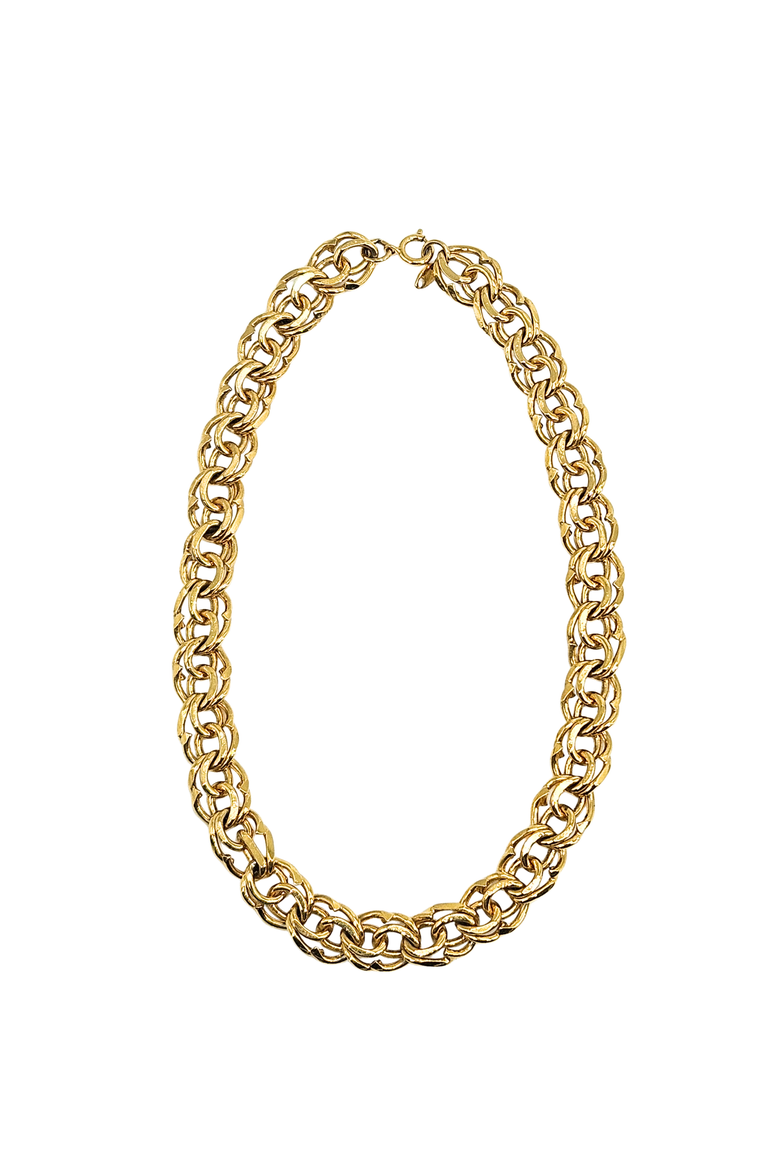 Vintage 1970s Costume Gold Choker Chain Necklace, Main, color, gold