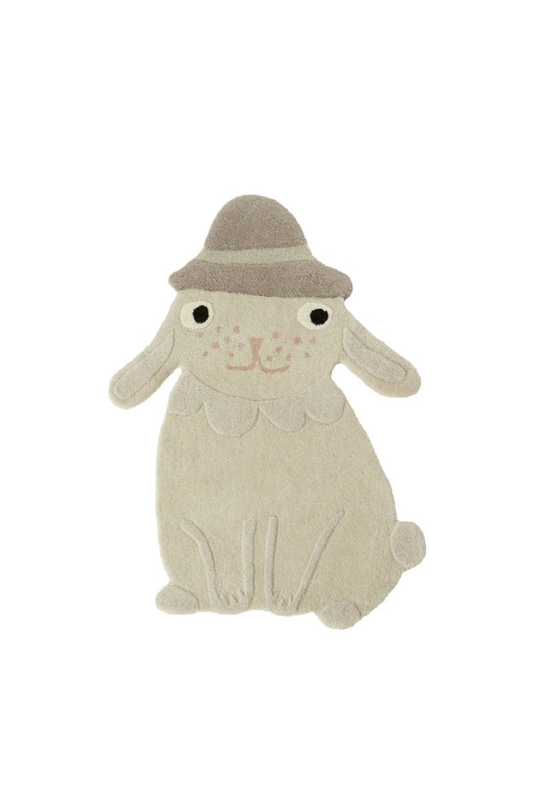 Hopsi Rabbit Rug, Main, color, Off White