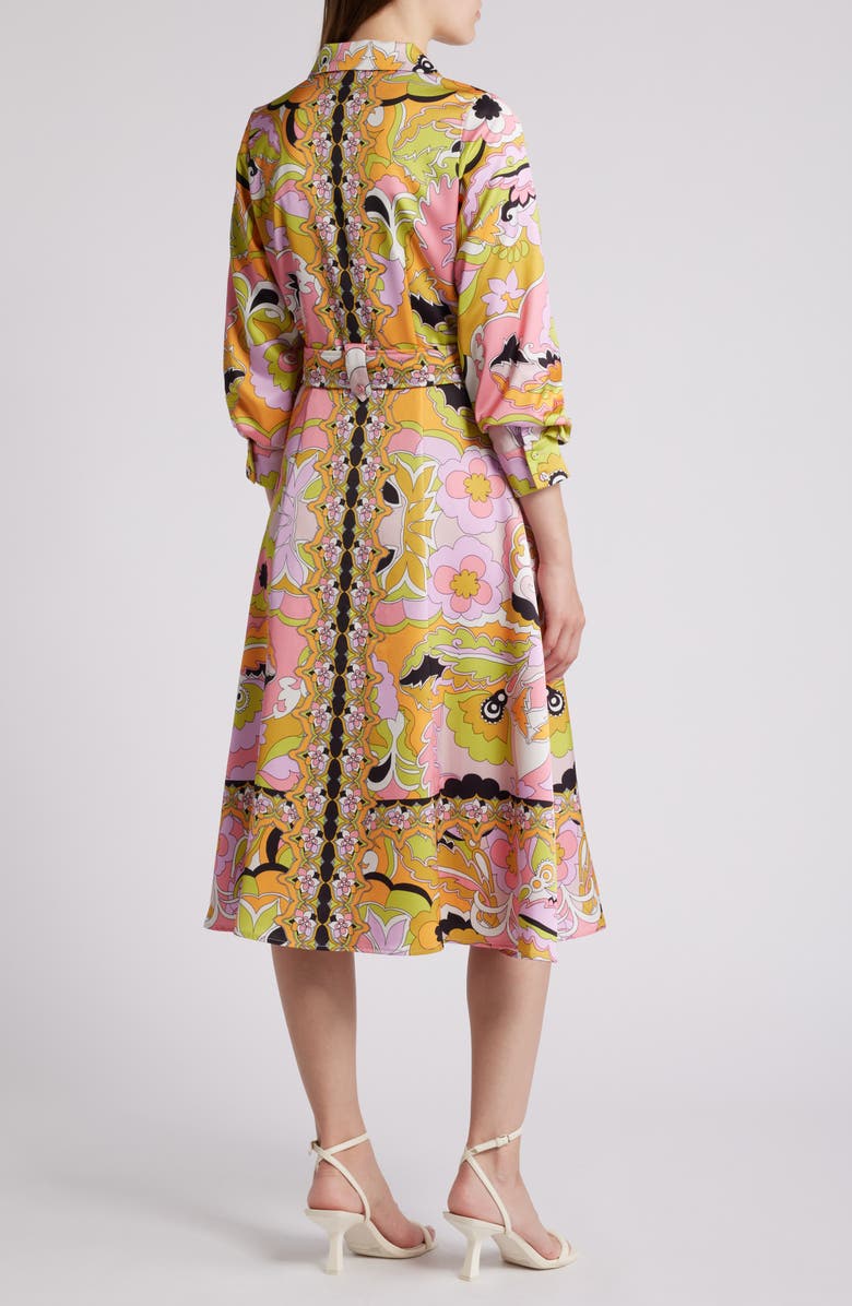 CIEBON Breeze Floral Print Belted Midi Shirtdress, Alternate, color, 