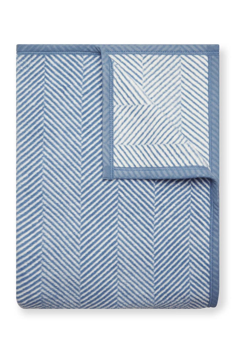 Harborview Herringbone Throw Blanket, Main, color, CORNFLOWER