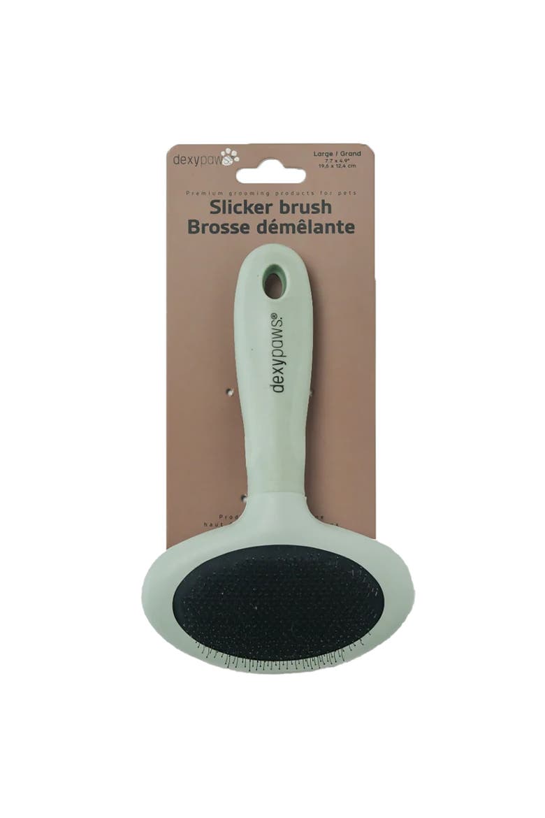 Pet Slicker Brush, Large, Sage Green, Dog & Cat Grooming Tool, Main, color, Green