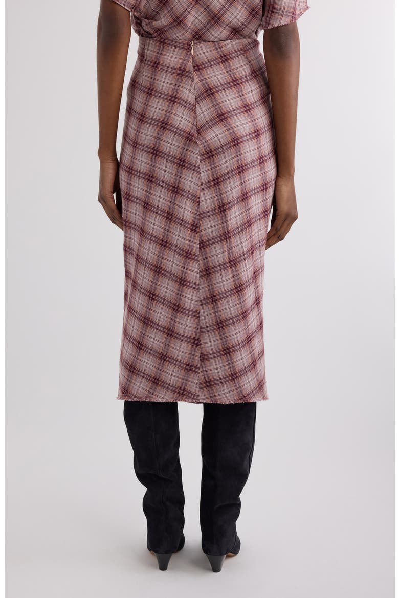 Nicole Plaid Cotton Skirt, Alternate, color, ROSEWOOD