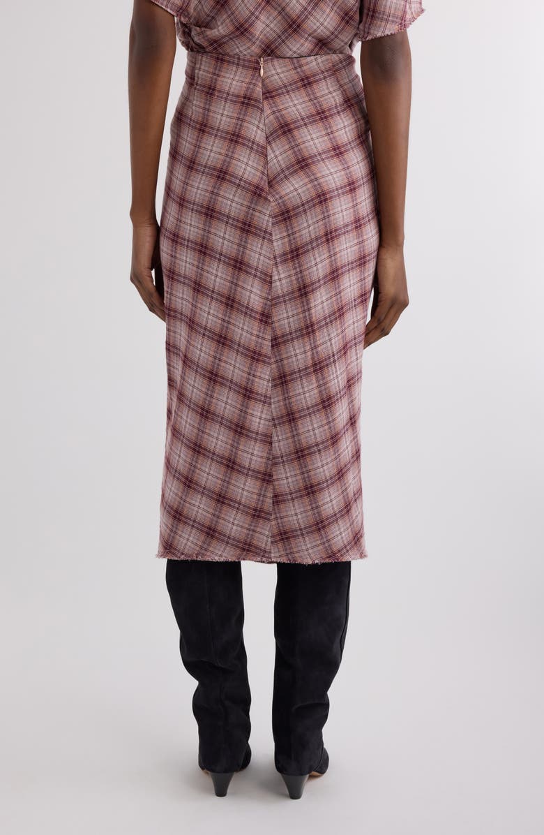 Isabel Marant Étoile Nicole Plaid Cotton Skirt, Alternate, color, Rosewood