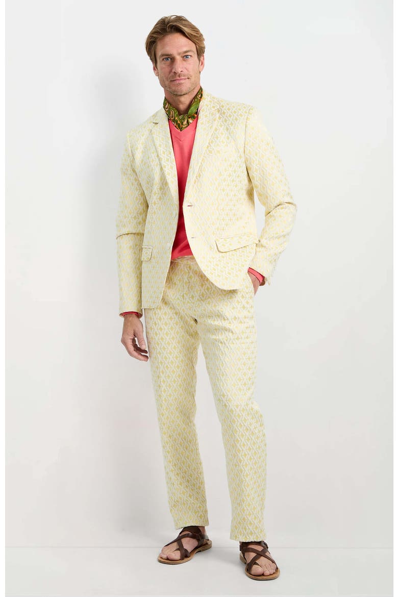 Thurston Crossroads Jacquard Blazer, Main, color, Lemon