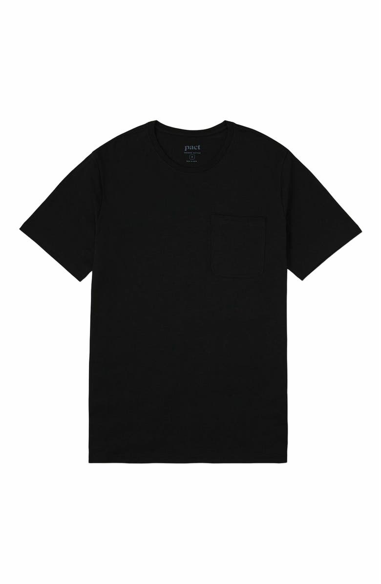 Pact Organic Cotton Softspun Pocket Crew Tee, Alternate, color, Black